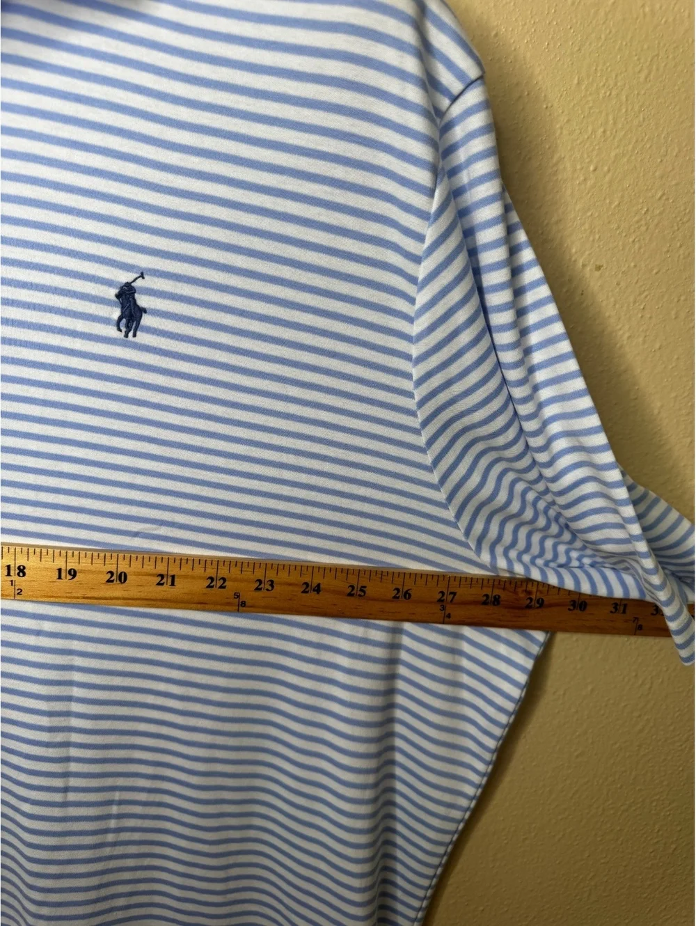 Polo Ralph Lauren Shirt Men's XXL Blue White Striped Polo Classic Fit
